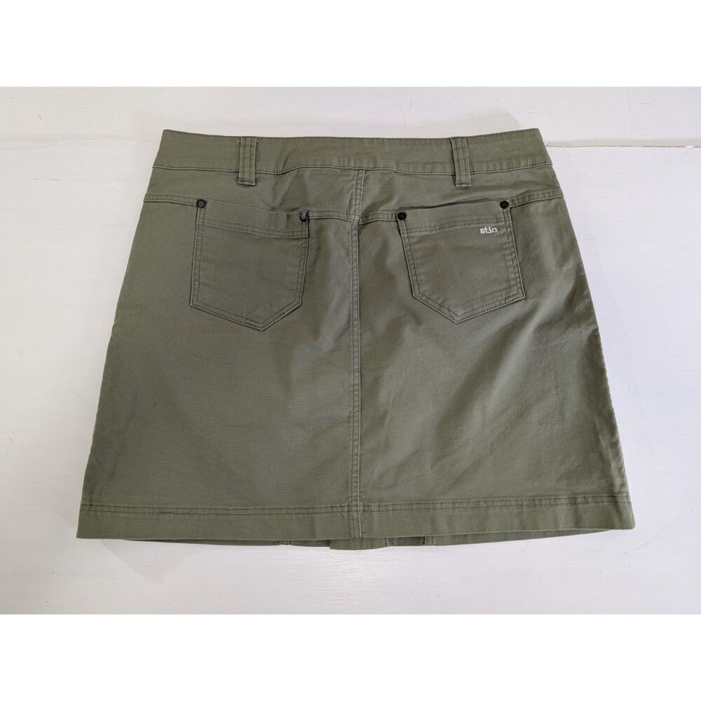 Stio Ralston Canvas Skirt Womens 10 Green Button Front Mini Outdoor Casual - Picture 3 of 9